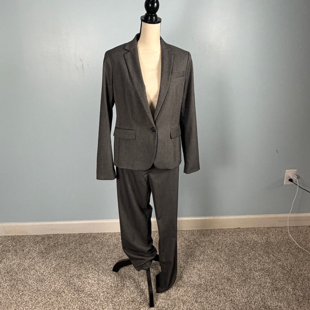 Careerwear Ann Taylor Women's 3 Piece Suit Size 8 Gray Blazer Pants Skirt Preppy